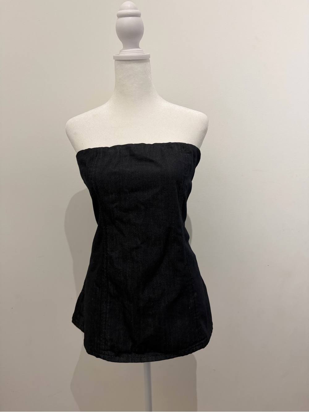 Zara Navy Denim Straples Top - Picture 3 of 4